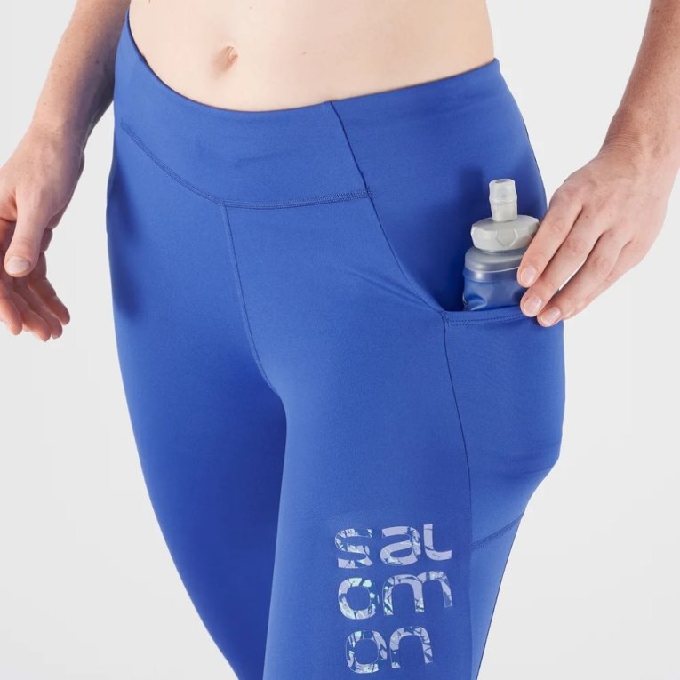 Salomon Cross Run 25'' Women's Running Tights Blue | CA 17C34